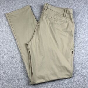 RHONE Commuter Pants Mens 33x33 Performance Slim Fit Golf 100036 Khaki Stretch
